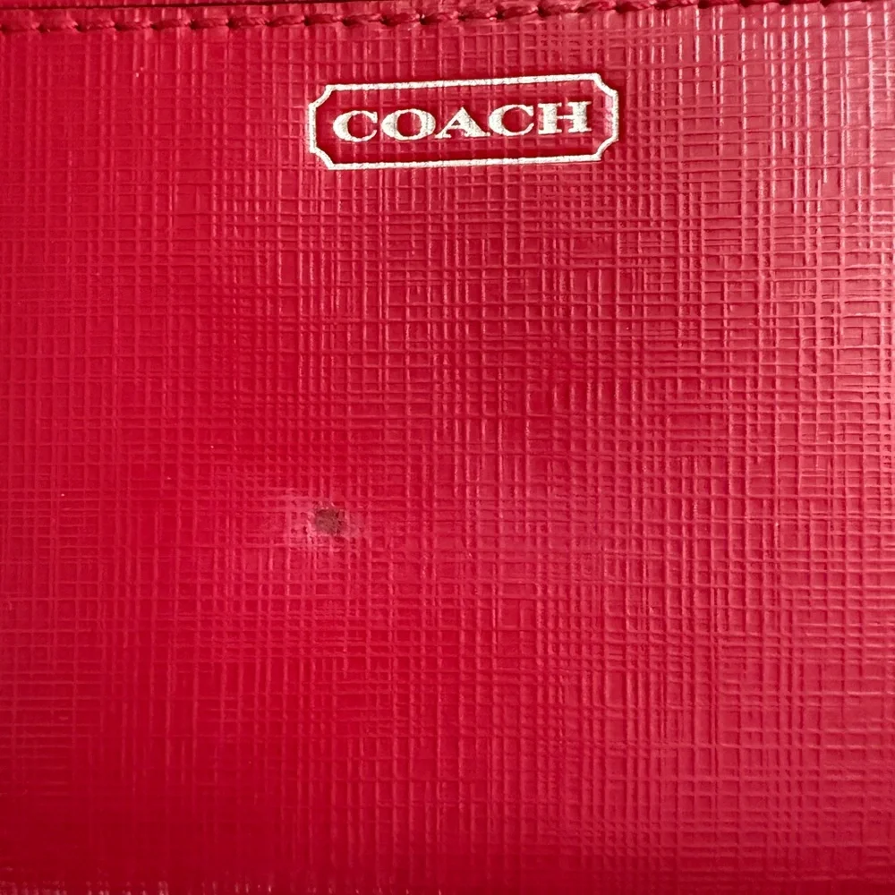 Coach Cherry Red Leather Zip Wallet - Picture 4 of 7